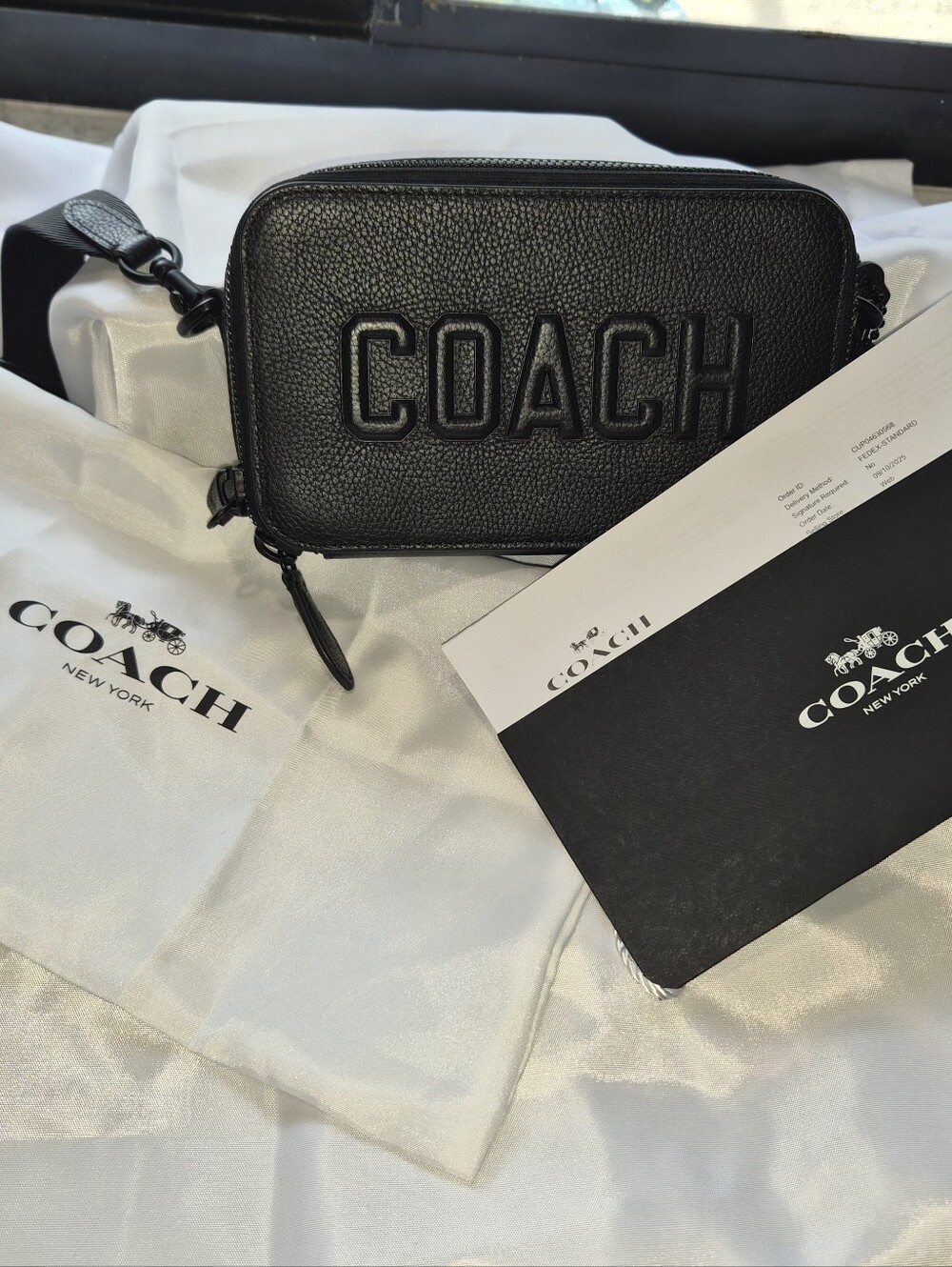 Coach Black Leather Crossbody Camera Bag
